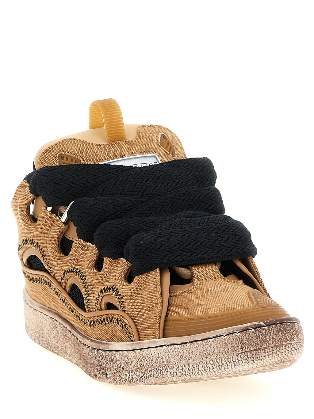 Brown Cotton Chunky Sneakers