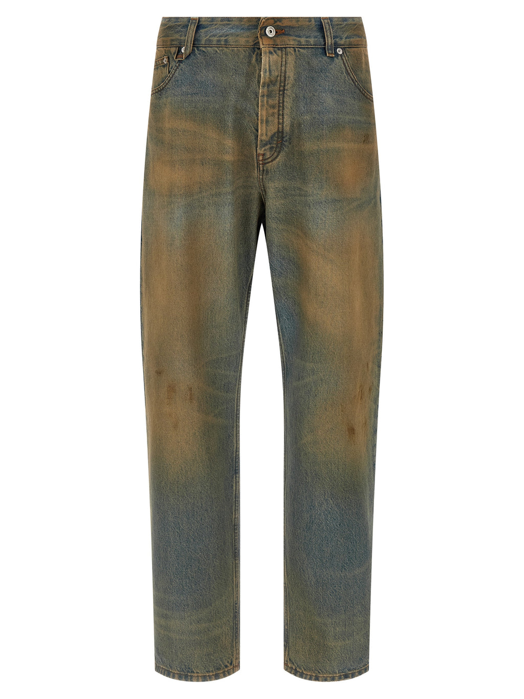 Multicolor Cotton Le De-Nimes Berger Straight-Leg Jeans