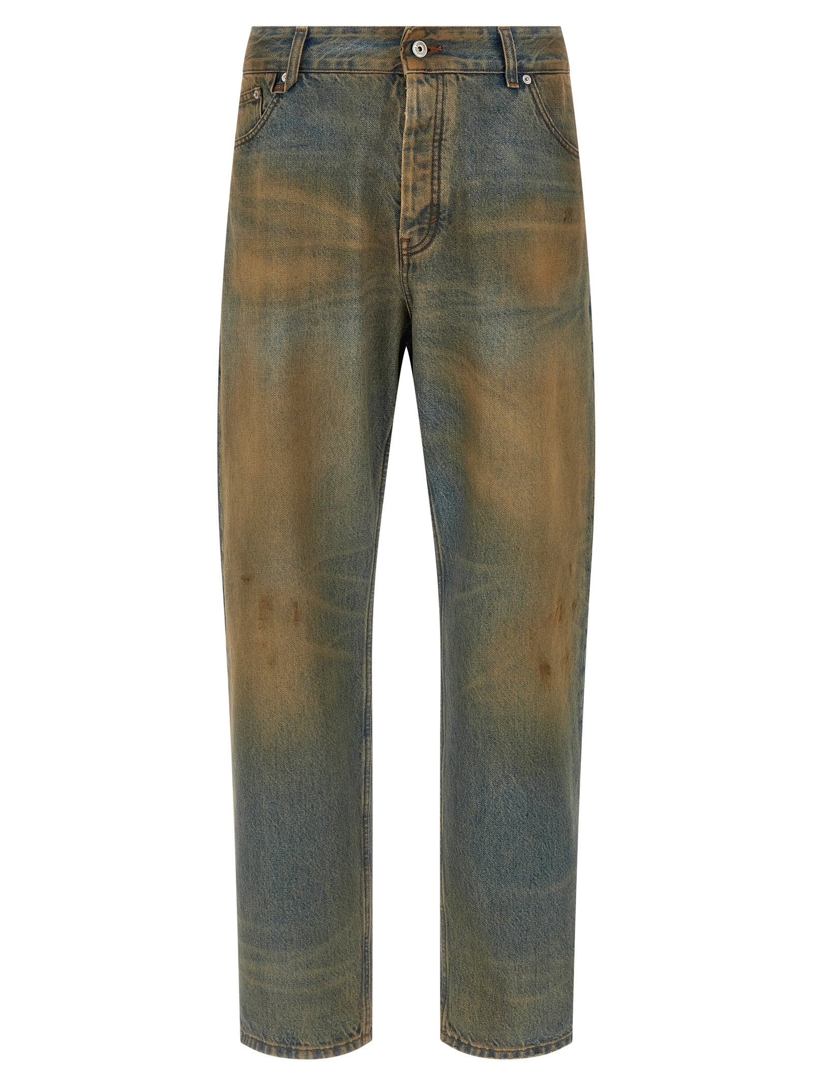 Multicolor Cotton Le De-Nimes Berger Straight-Leg Jeans