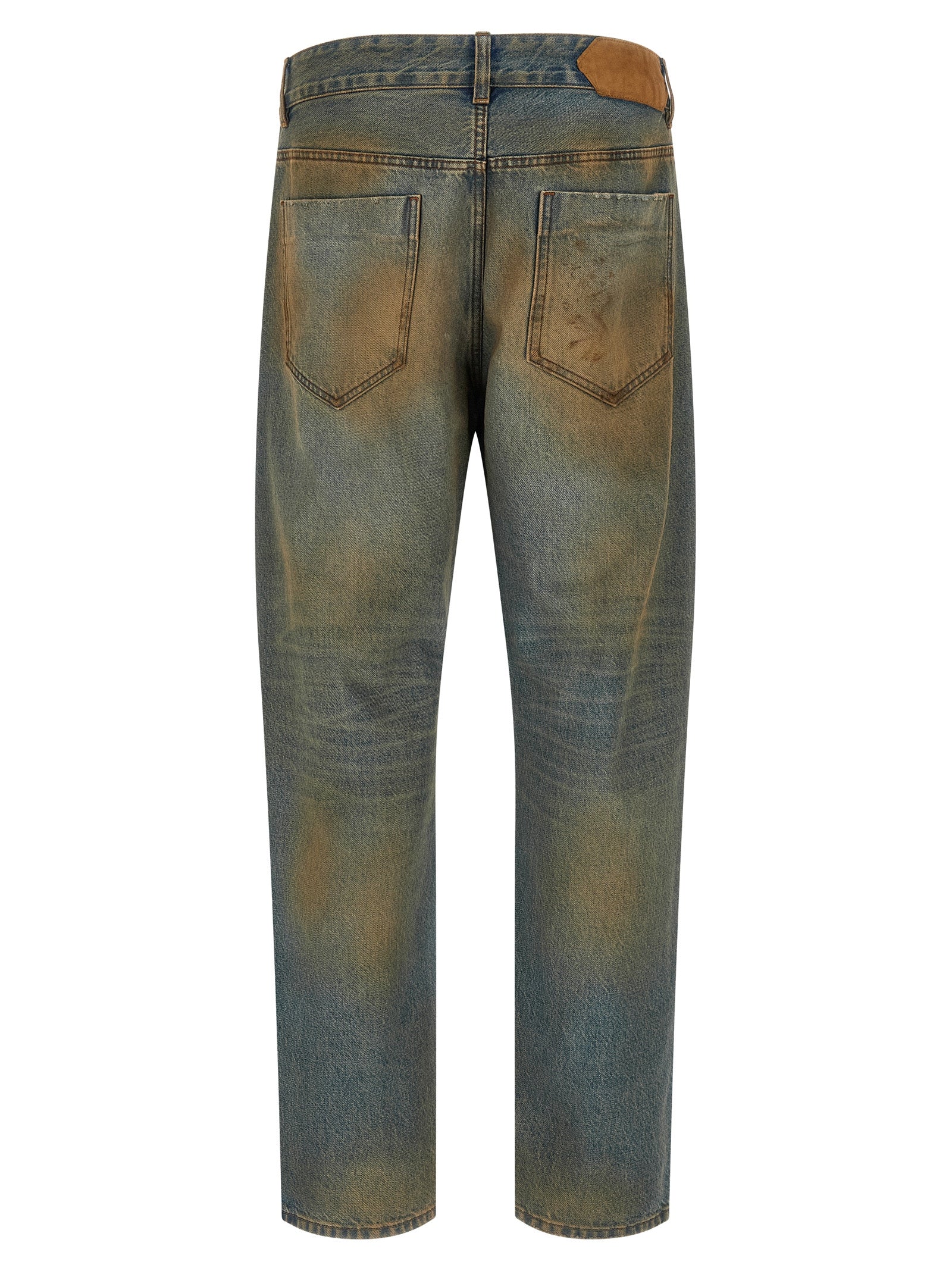 Multicolor Cotton Le De-Nimes Berger Straight-Leg Jeans
