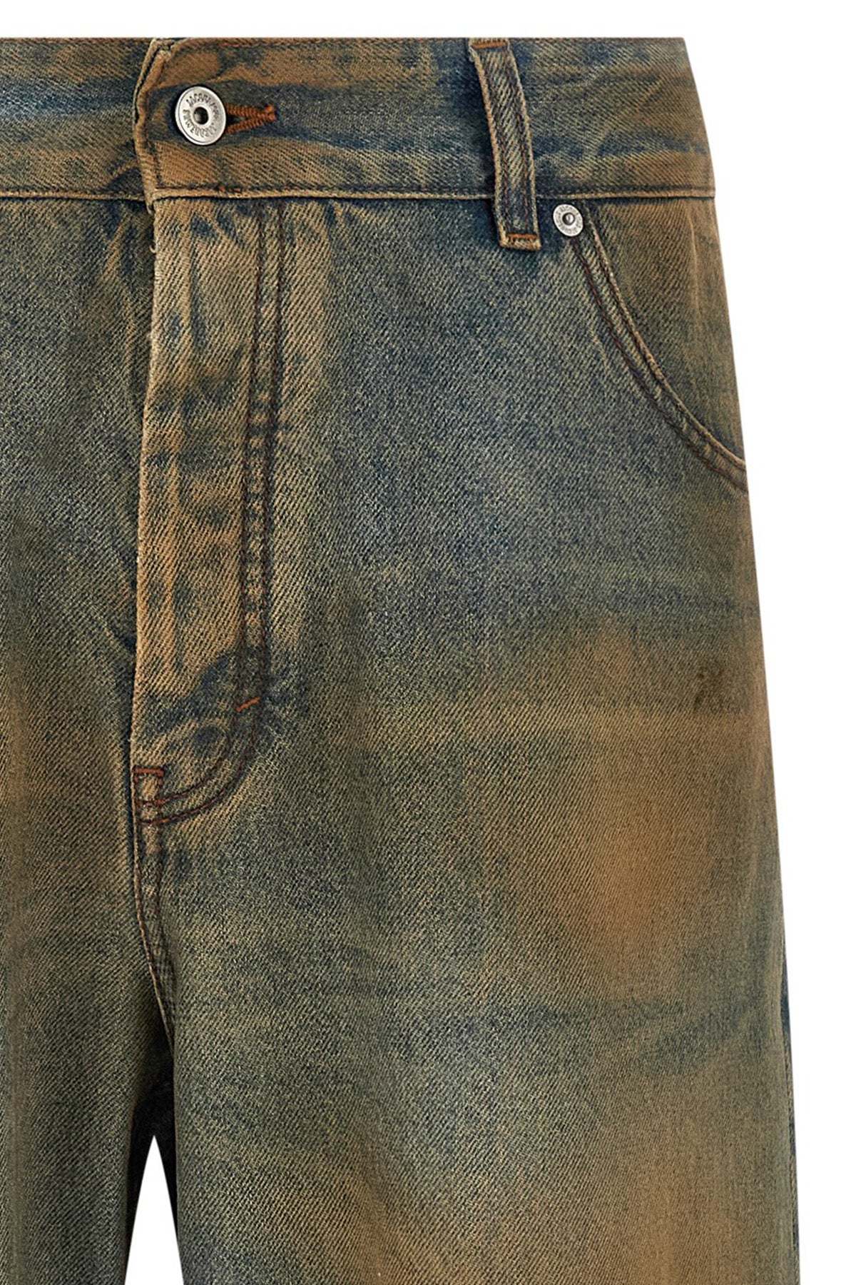 Multicolor Cotton Le De-Nimes Berger Straight-Leg Jeans
