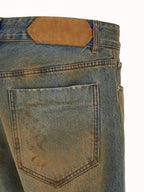 Multicolor Cotton Le De-Nimes Berger Straight-Leg Jeans
