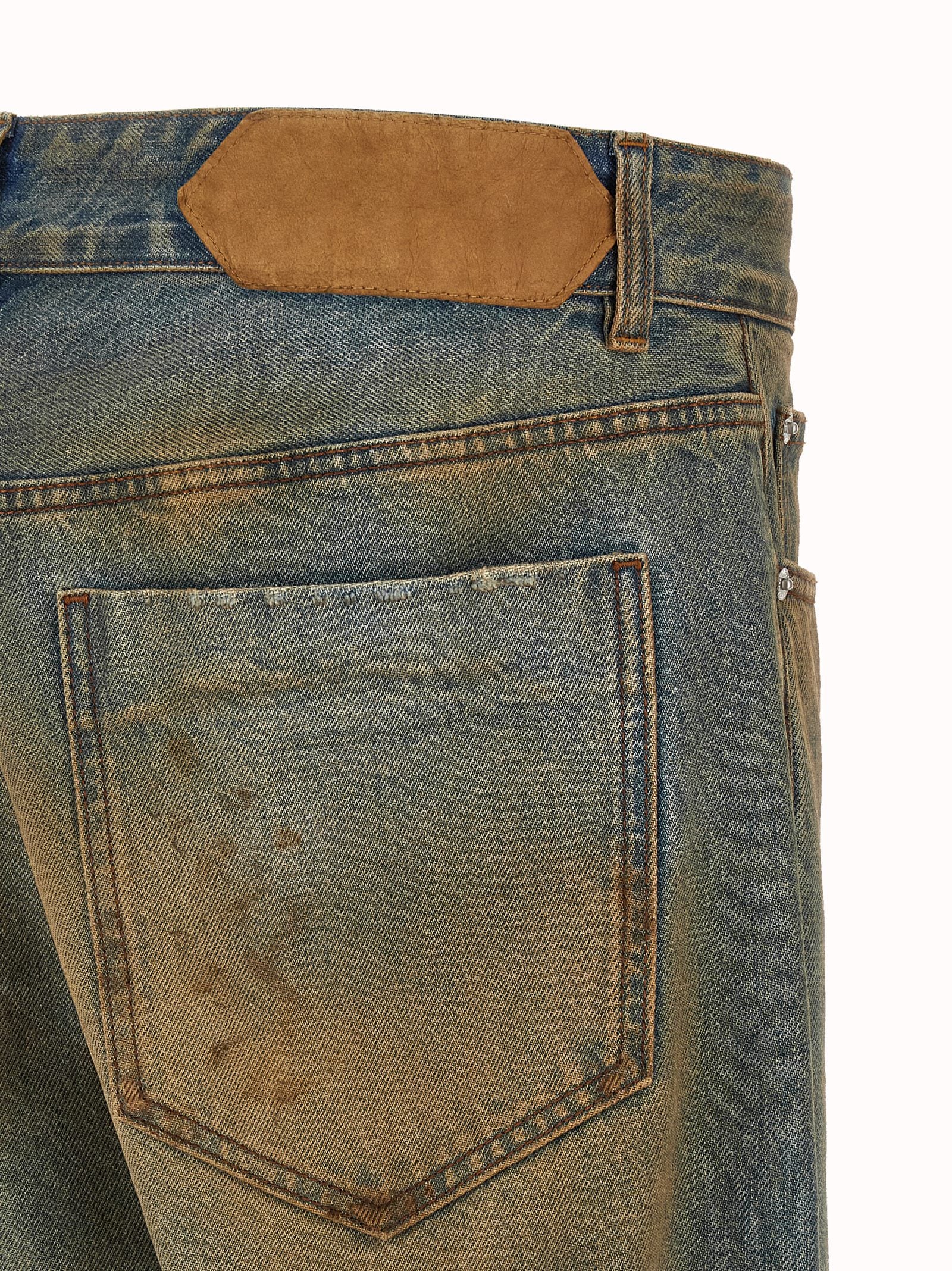 Multicolor Cotton Le De-Nimes Berger Straight-Leg Jeans