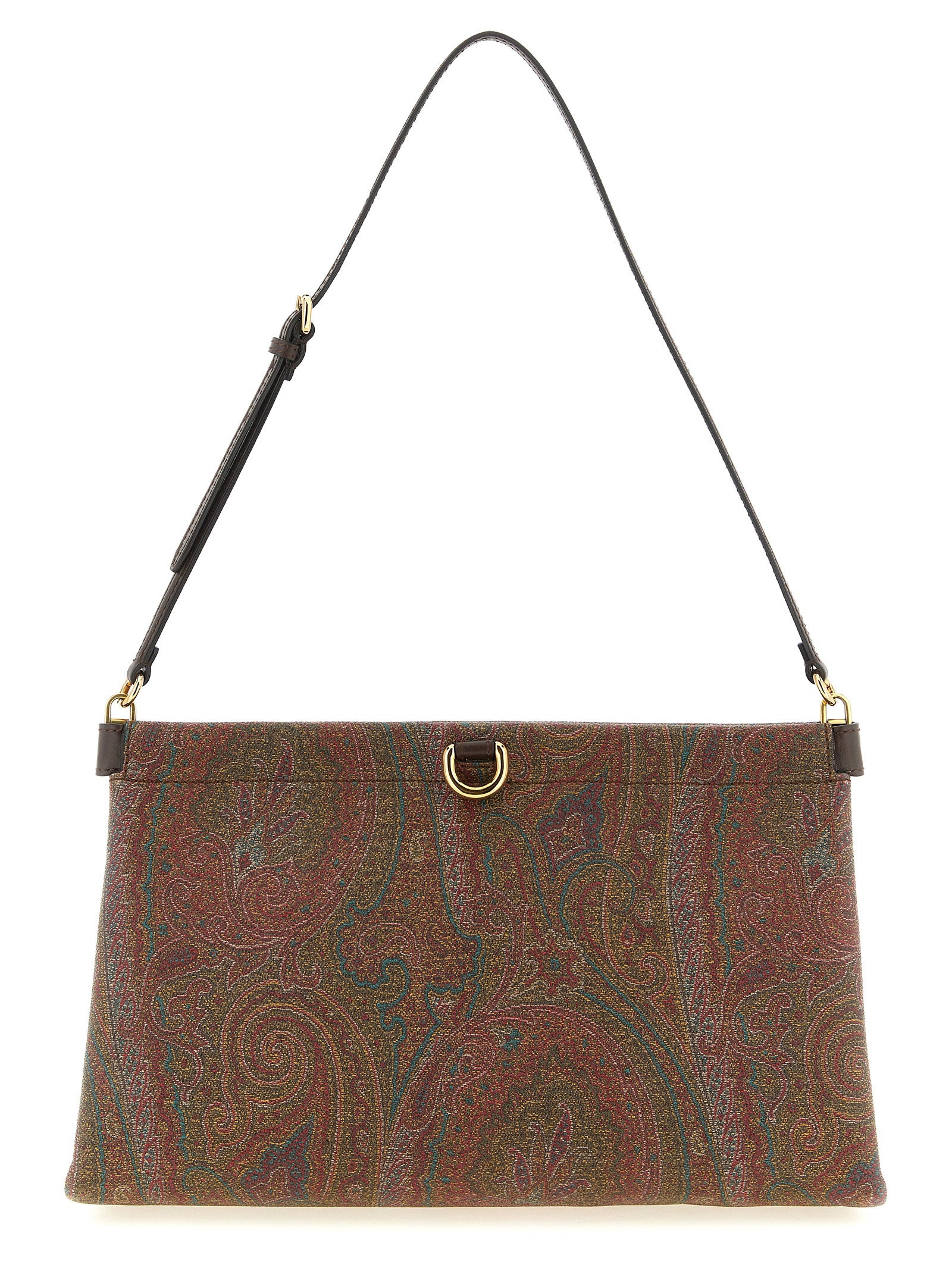 Brown Cotton Clutch Bag