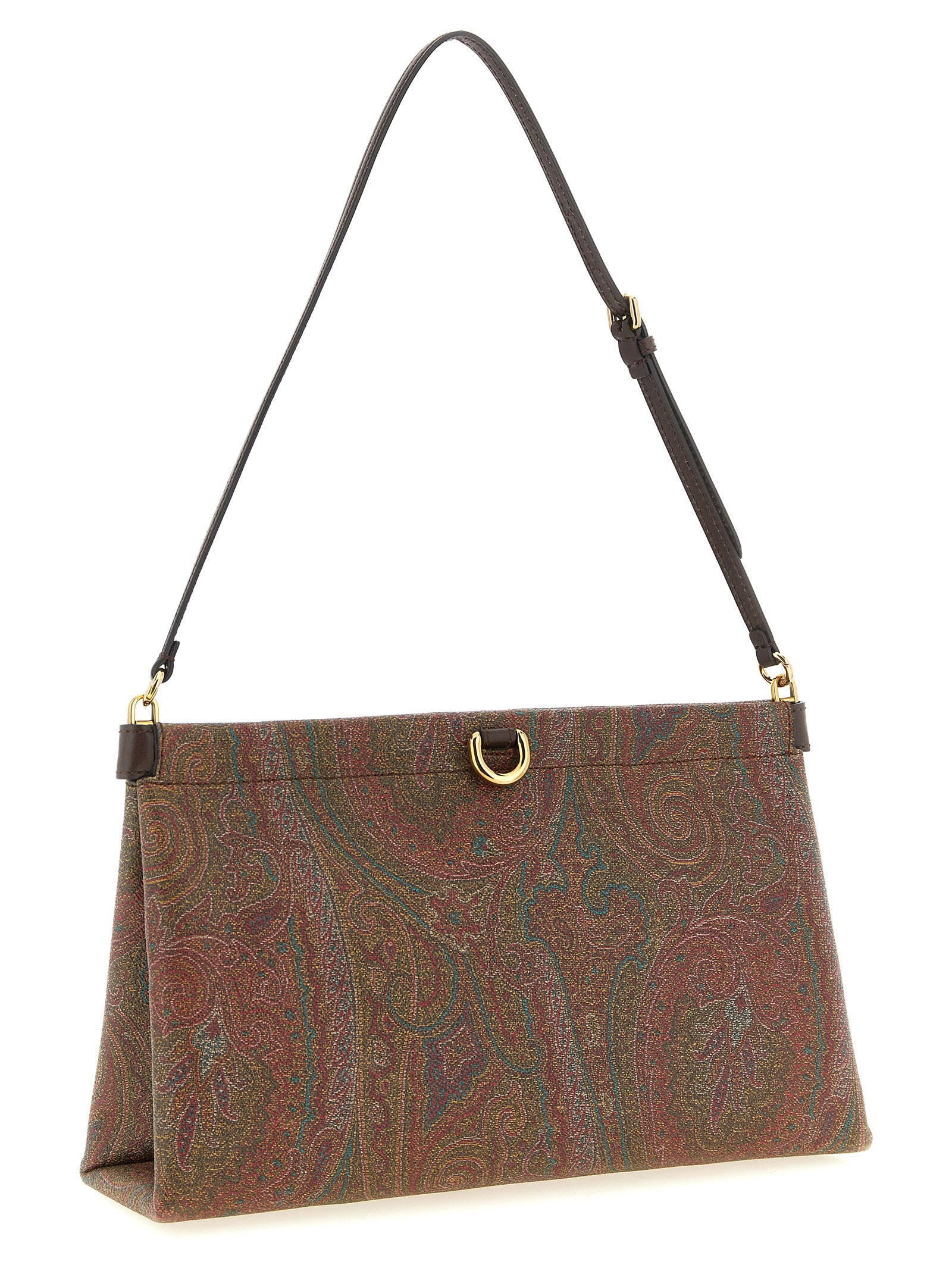 Brown Cotton Clutch Bag