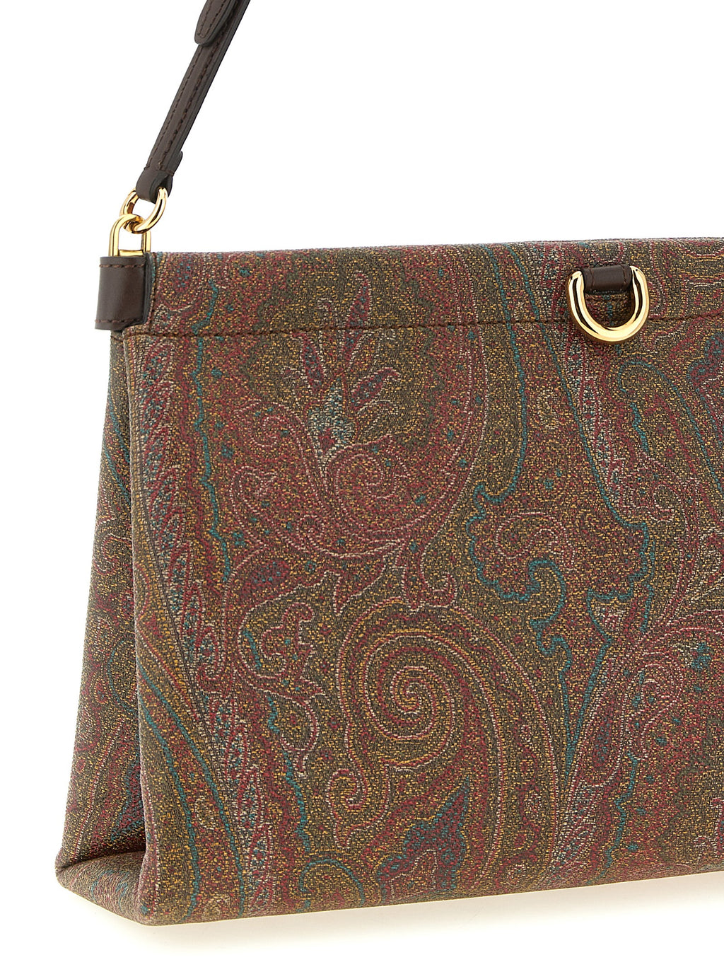 Brown Cotton Clutch Bag