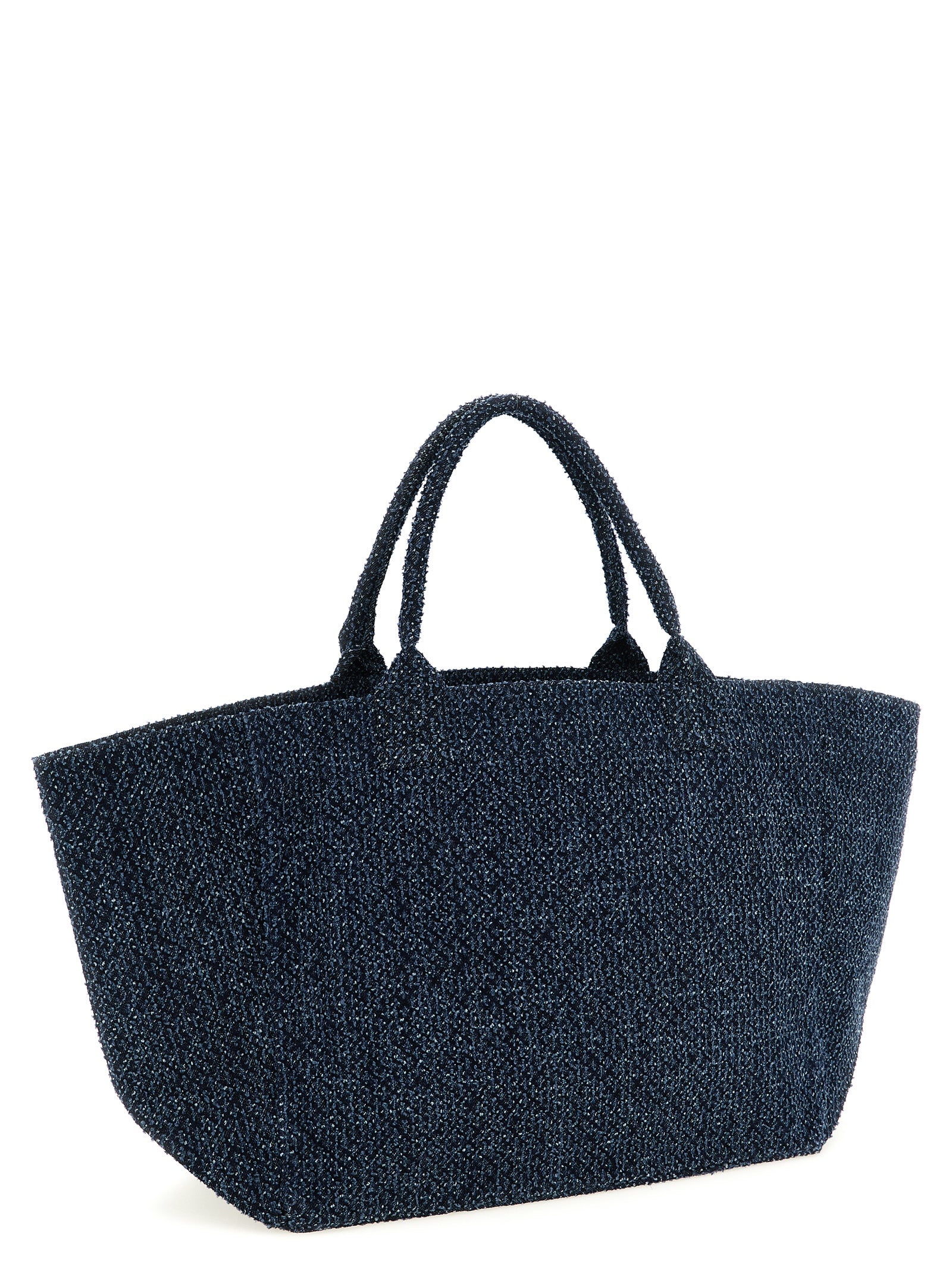 Blue Tweed Denim XXL Bear Tote Bag