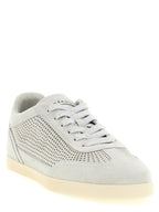 Gray Calfskin Low Top Sneakers