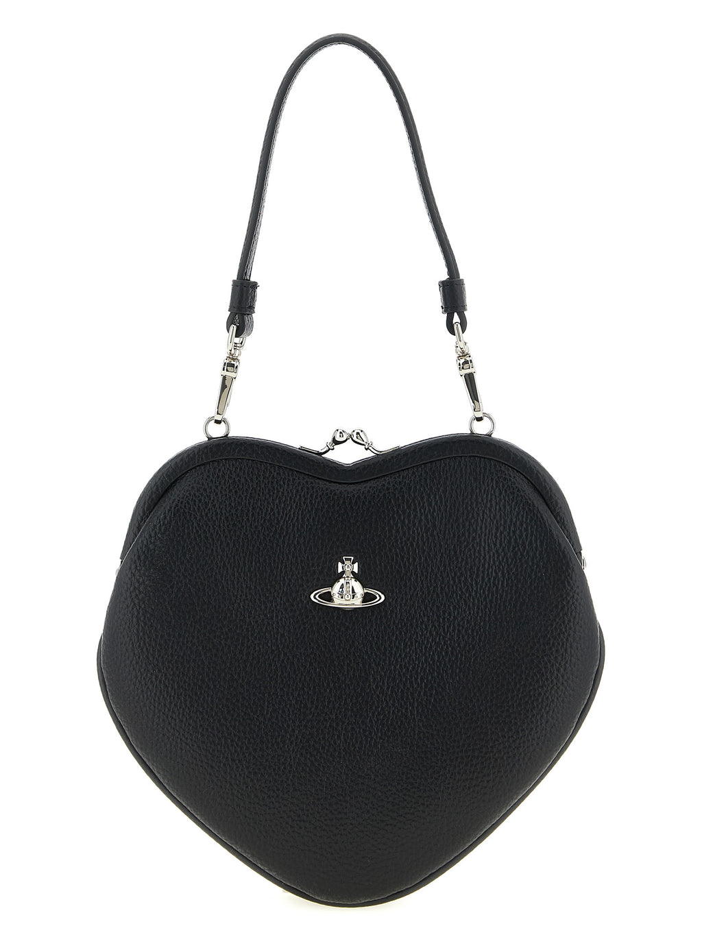 Garnet Leather-Effect Belle Heart Frame Handbag