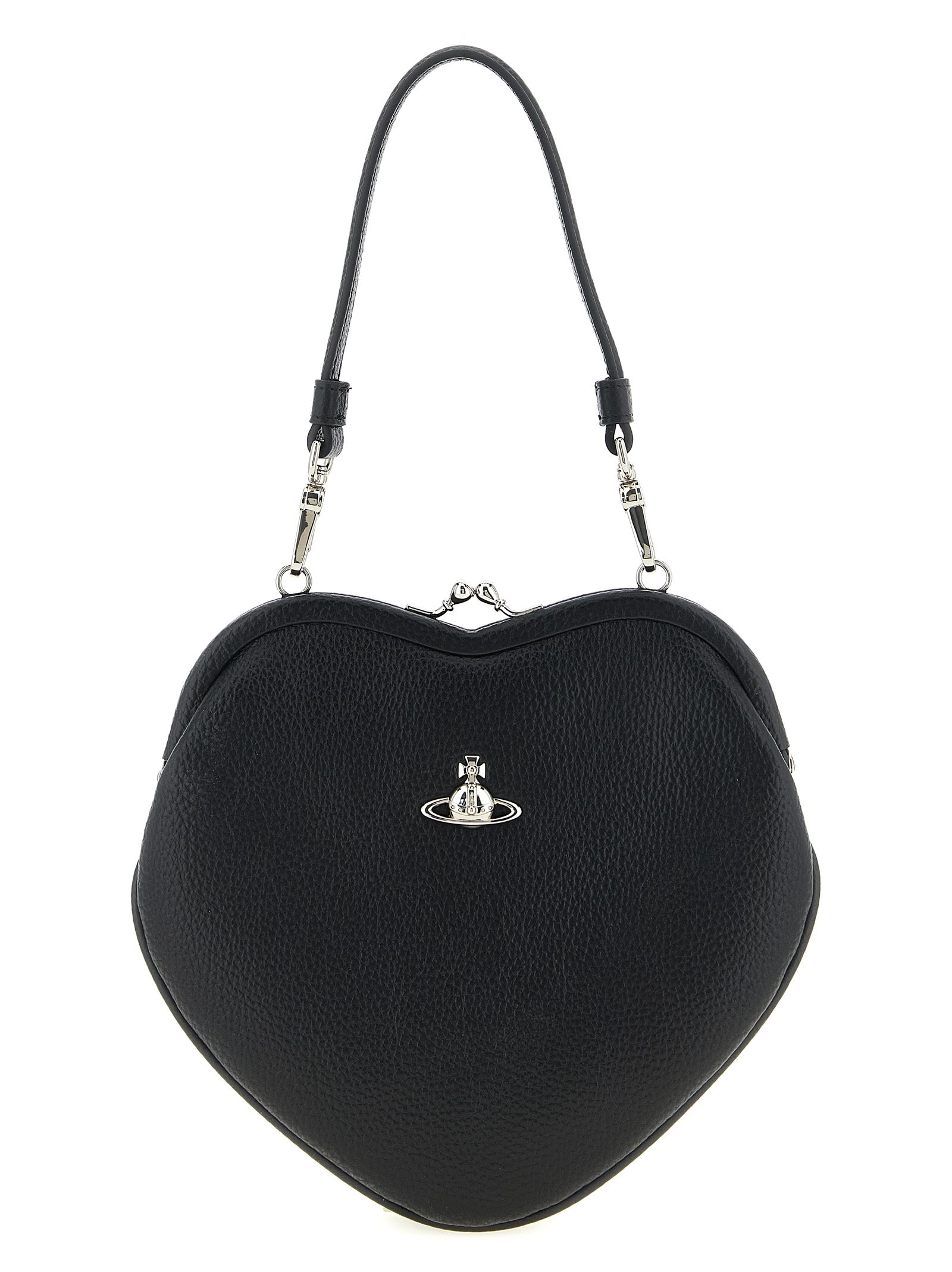 Garnet Leather-Effect Belle Heart Frame Handbag