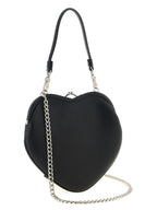 Garnet Leather-Effect Belle Heart Frame Handbag