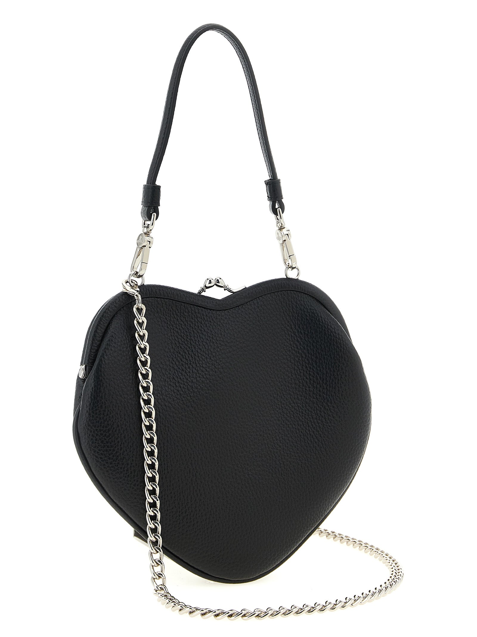 Garnet Leather-Effect Belle Heart Frame Handbag