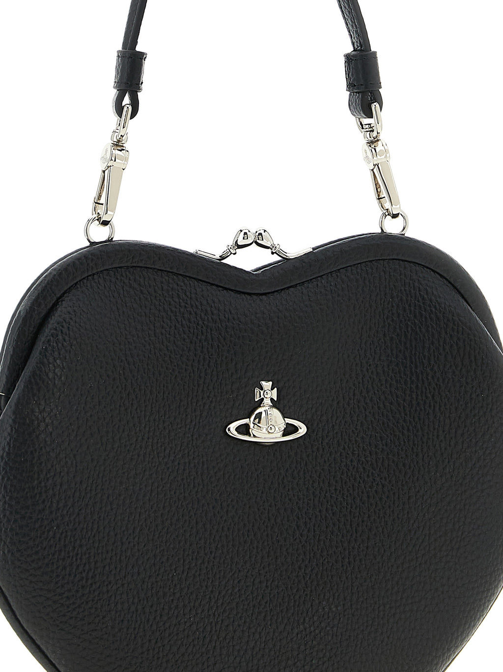 Garnet Leather-Effect Belle Heart Frame Handbag