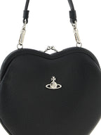 Garnet Leather-Effect Belle Heart Frame Handbag