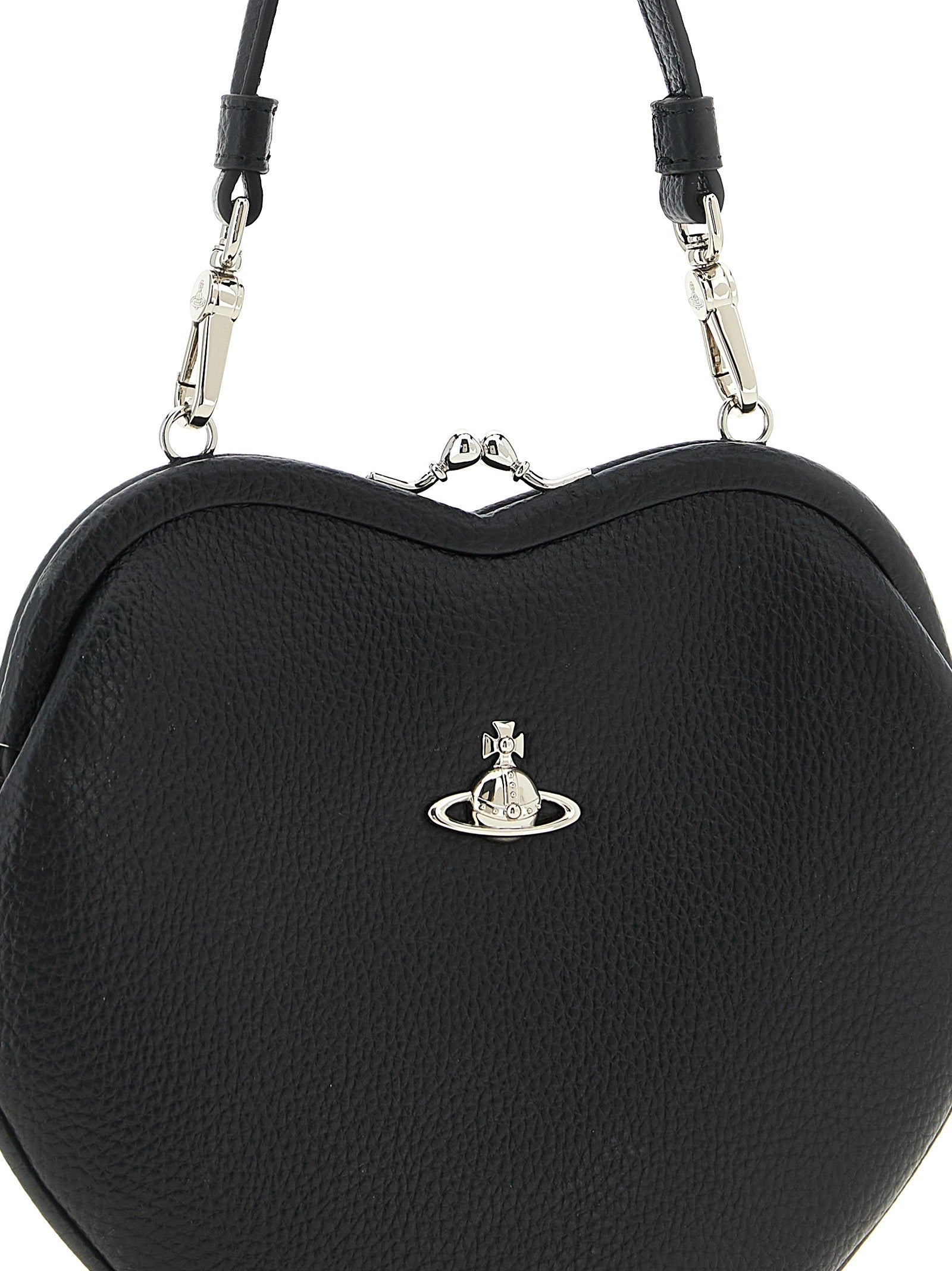 Garnet Leather-Effect Belle Heart Frame Handbag