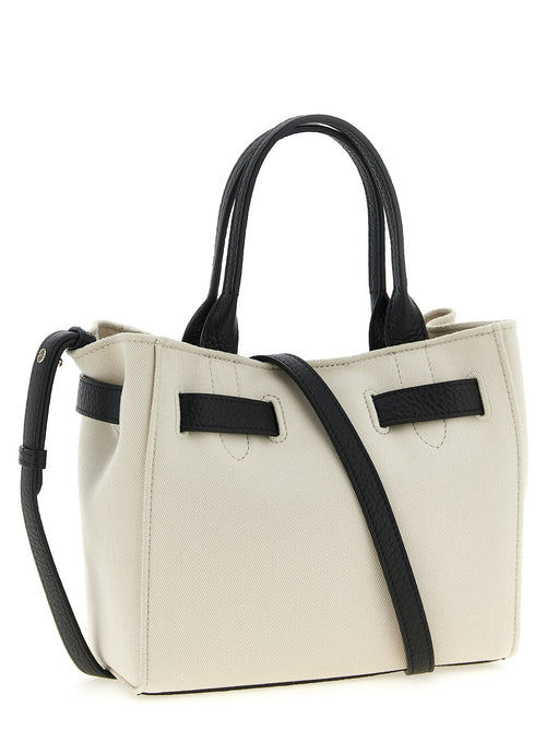 Canvas and Hammered Leather Audrey Tote