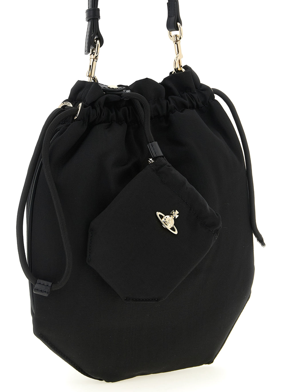 Moiré Viscose Drawstring Handbag