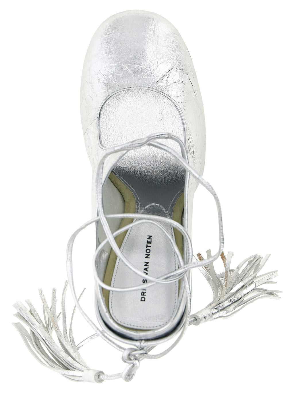 Silver Lamb Leather Stiletto Mules