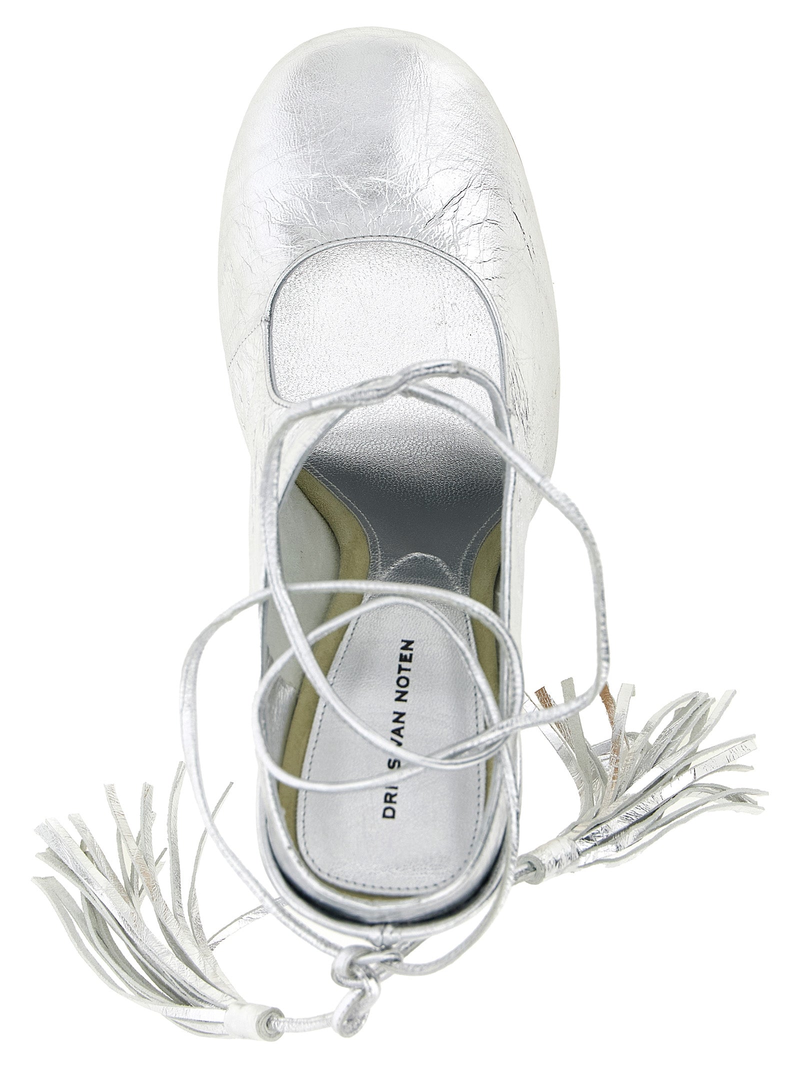 Silver Lamb Leather Stiletto Mules