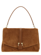 Brown Goatskin Shoulder Bag with Florentine Lily Gussets