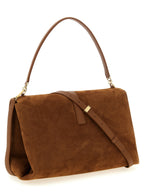 Brown Goatskin Shoulder Bag with Florentine Lily Gussets