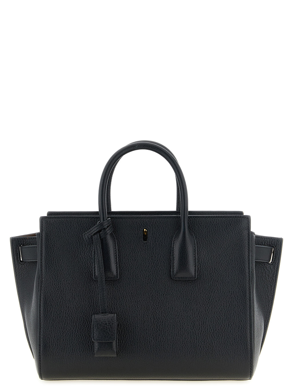 Black Goat Leather Sac De Jour Handbag