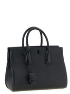 Black Goat Leather Sac De Jour Handbag