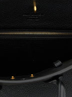 Black Goat Leather Sac De Jour Handbag