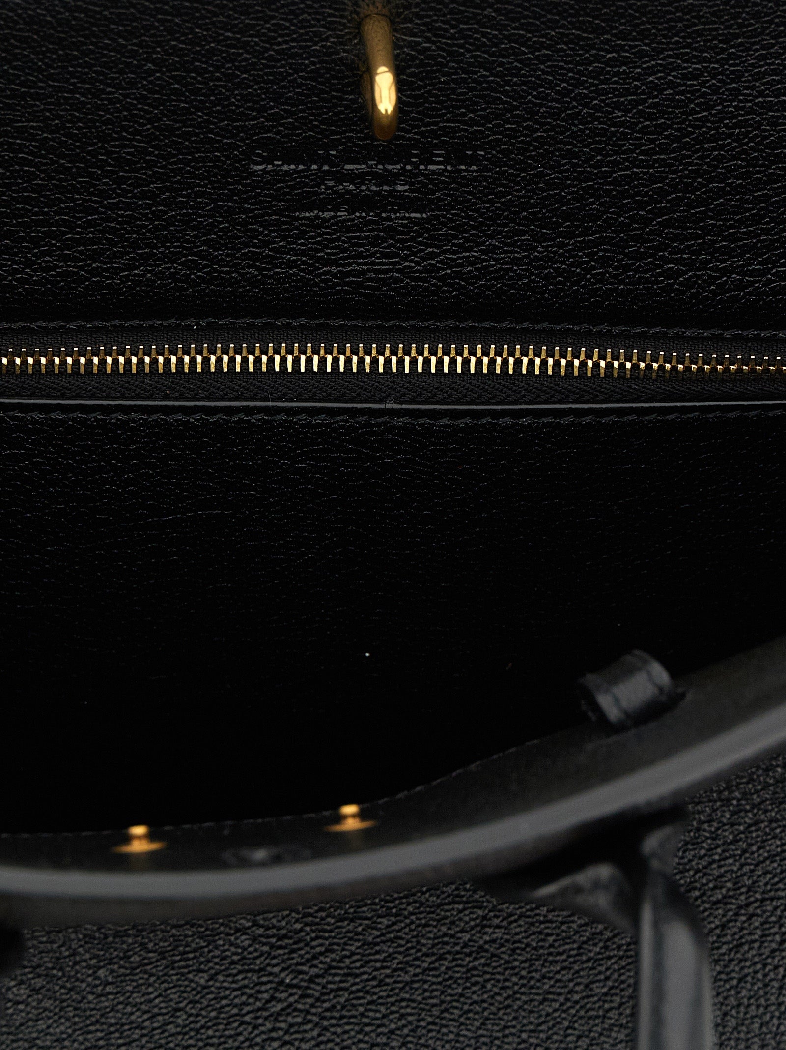 Black Goat Leather Sac De Jour Handbag