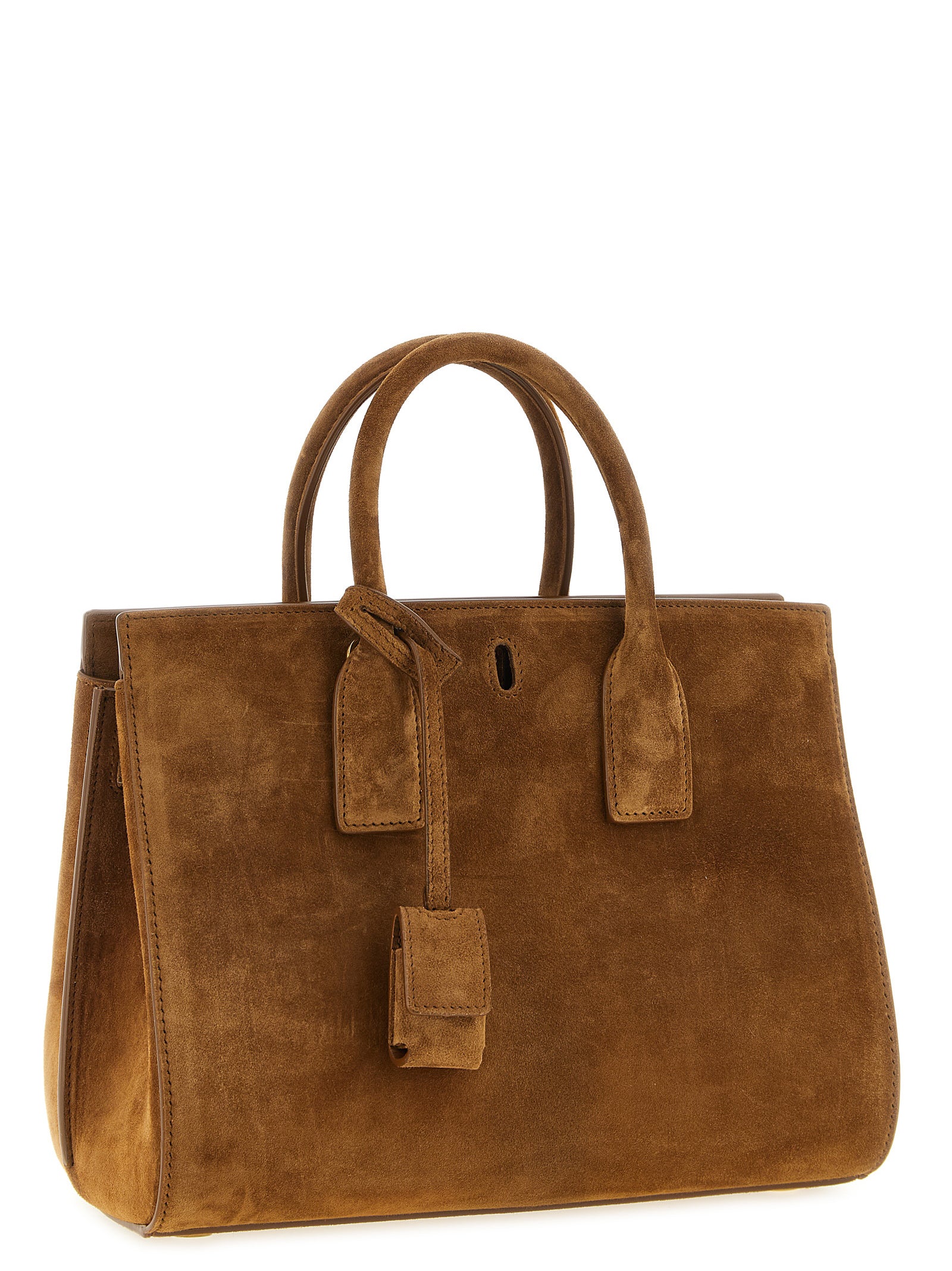 Small Brown Calfskin Sac De Jour Handbag