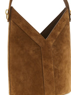 Brown Calfskin Y Long Shoulder Bag