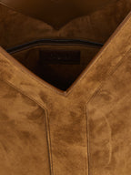 Brown Calfskin Y Long Shoulder Bag