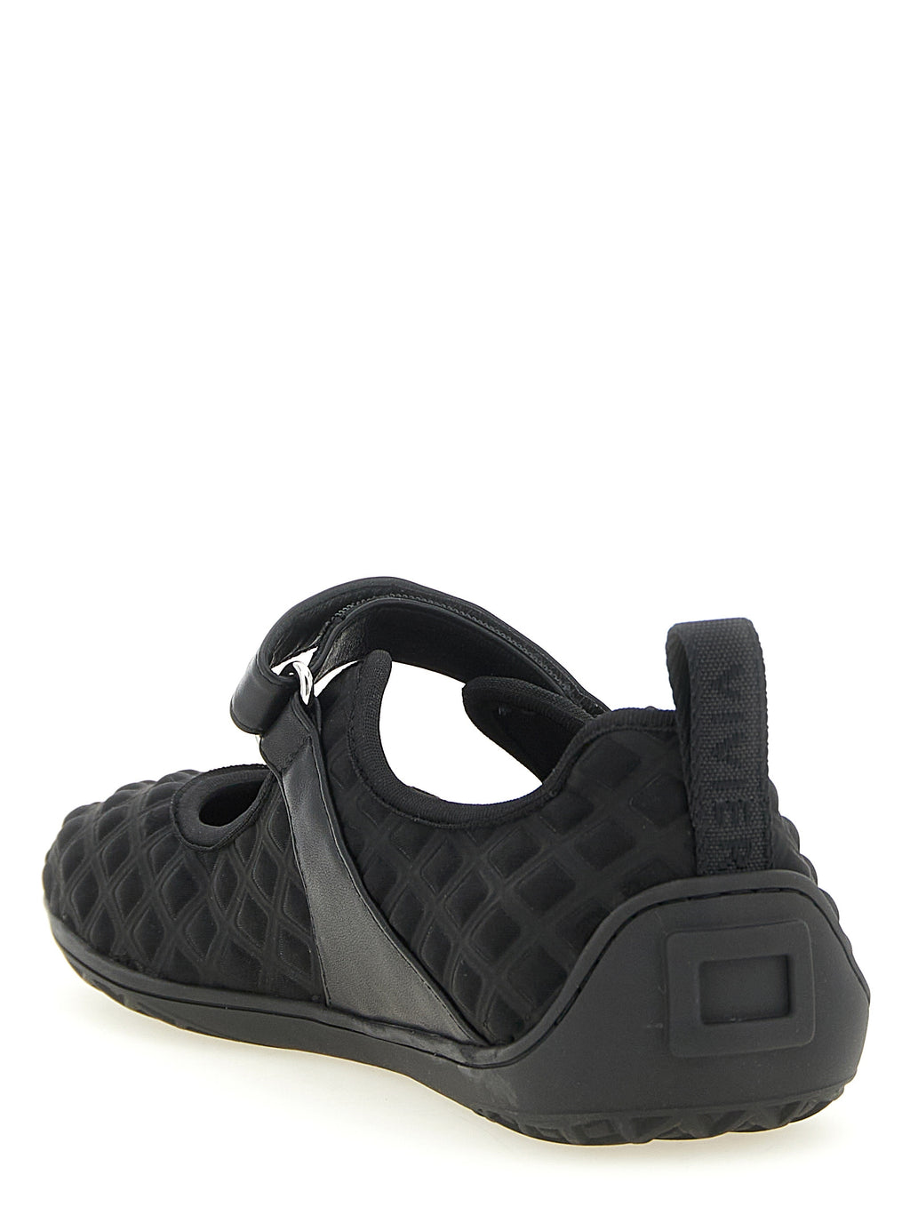 Black Diamond-Print Polyamide Viv Low Ballet Flats