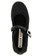 Black Diamond-Print Polyamide Viv Low Ballet Flats