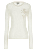 White Cotton Mesh Pointelle Cardigan