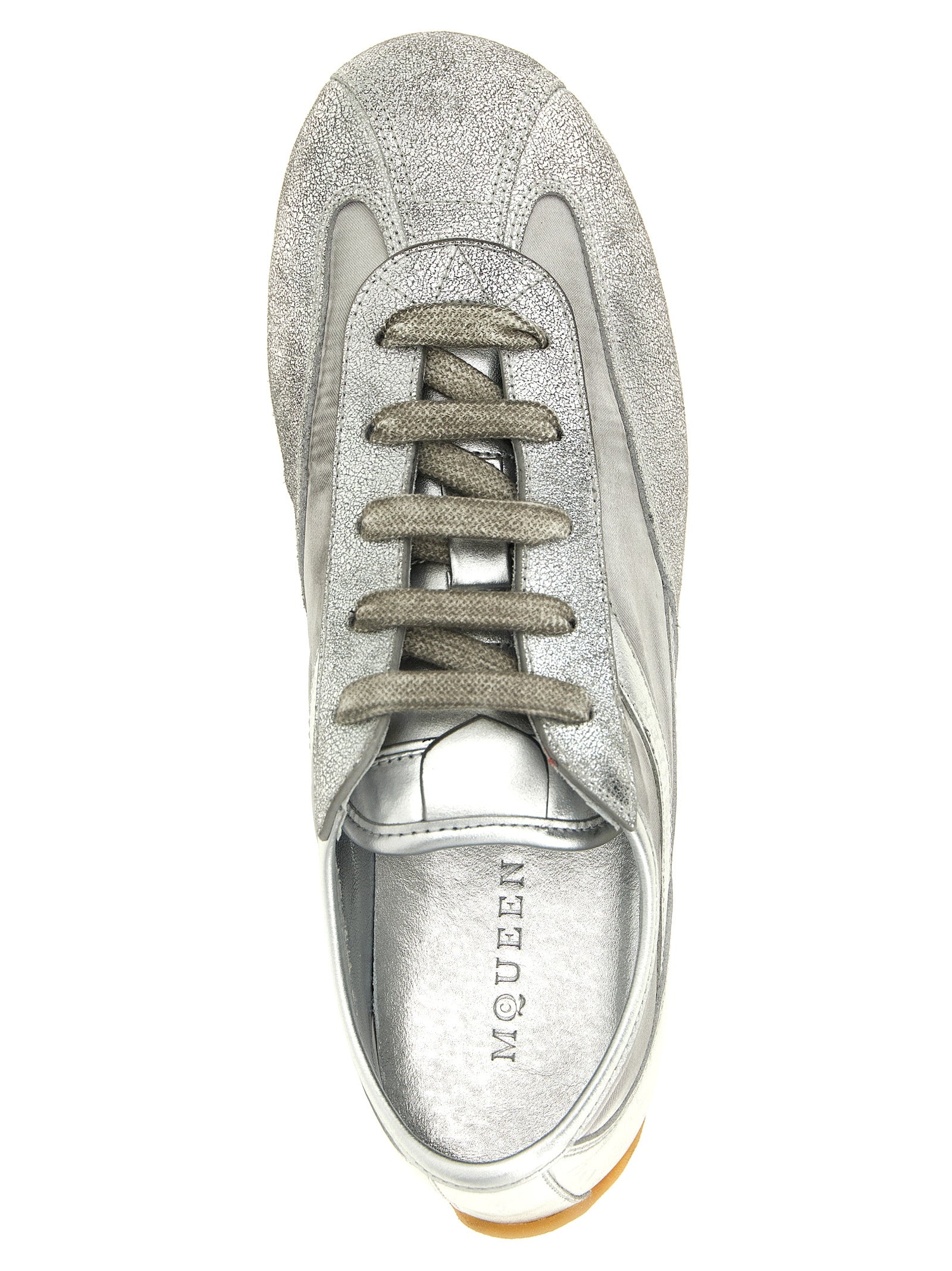 Silver Leather Boxe Basse Sneakers
