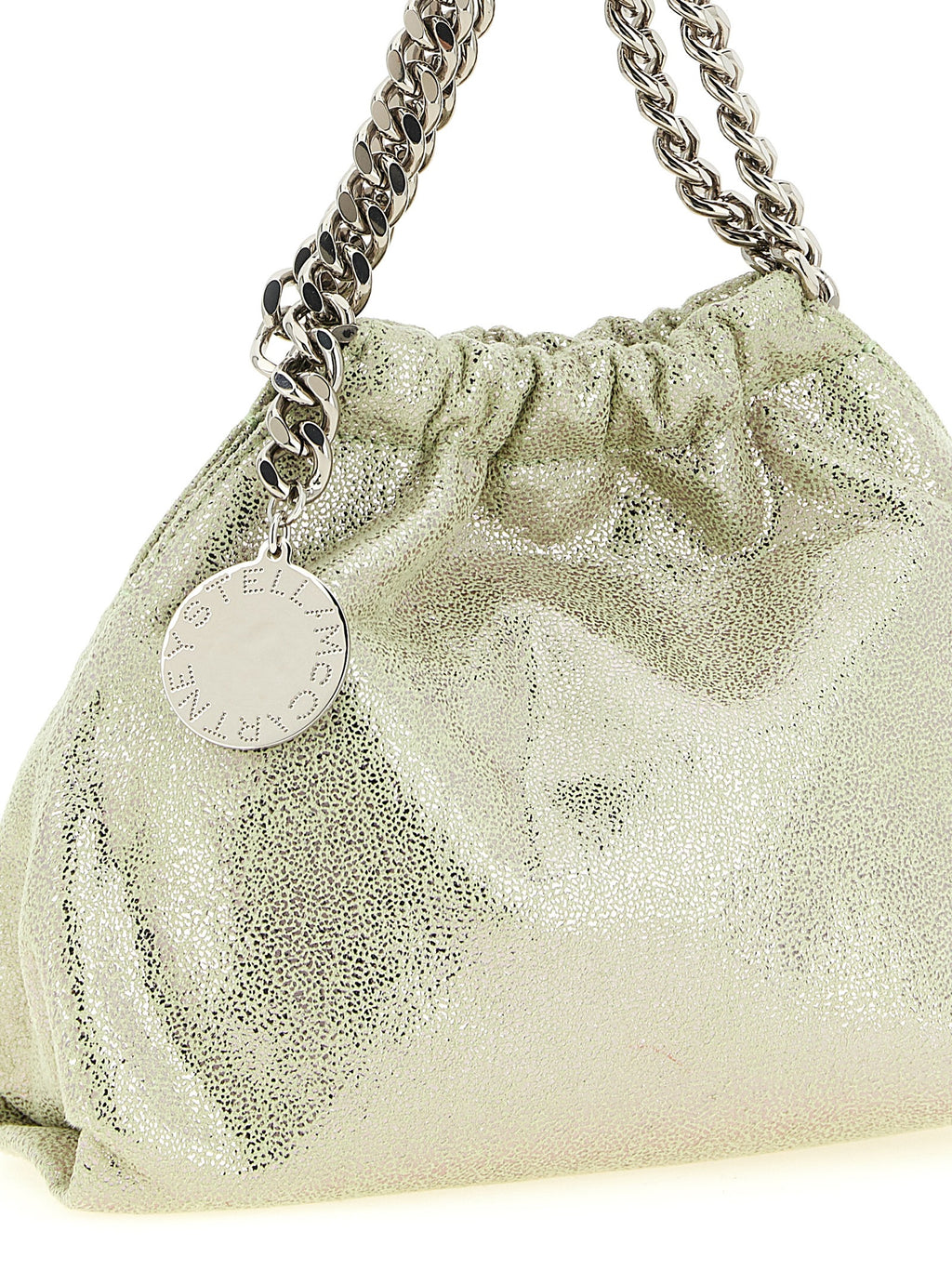Falabella Mini Drawstring Handbag in Shiny Dotted Polyester
