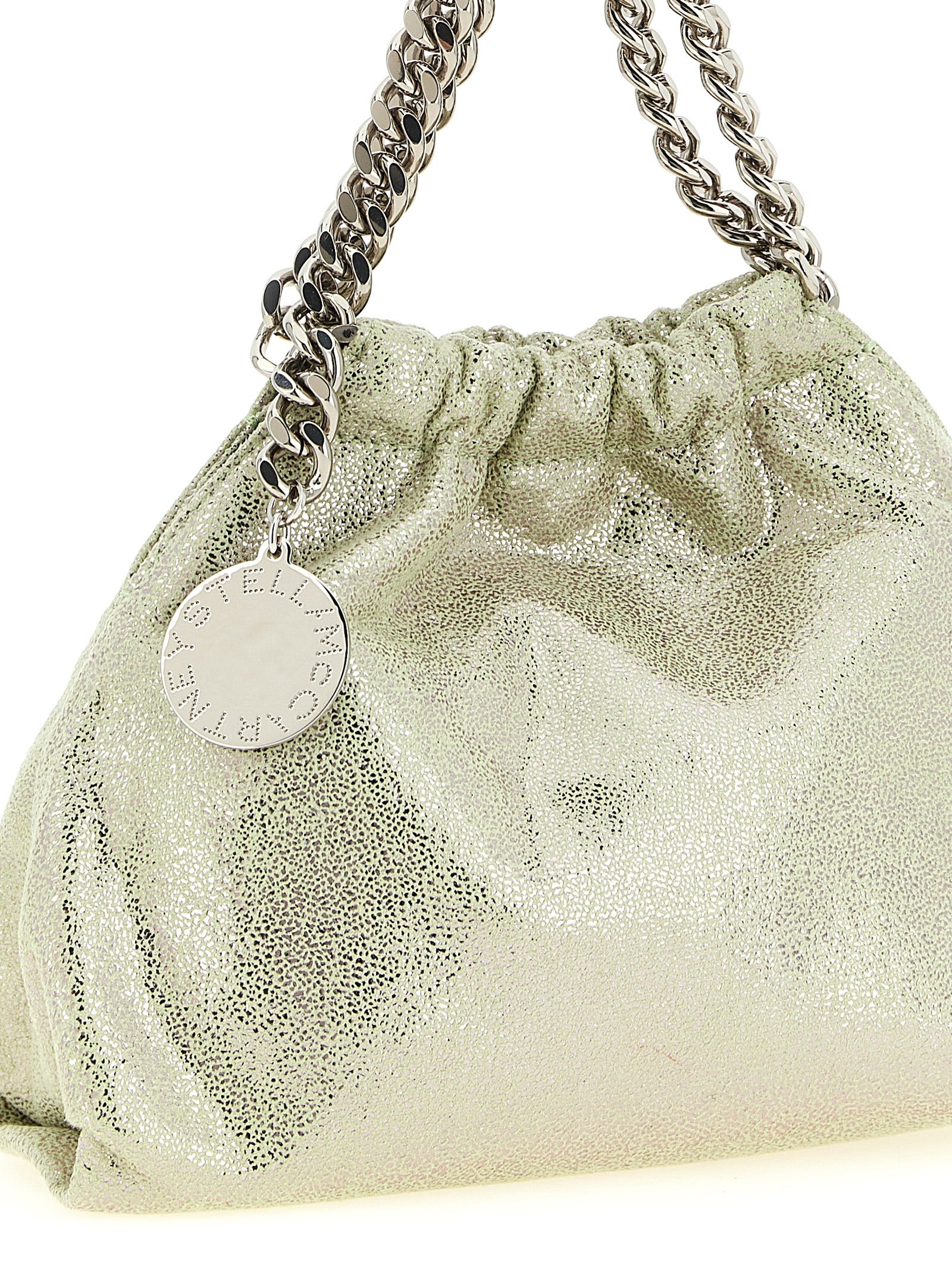 Falabella Mini Drawstring Handbag in Shiny Dotted Polyester
