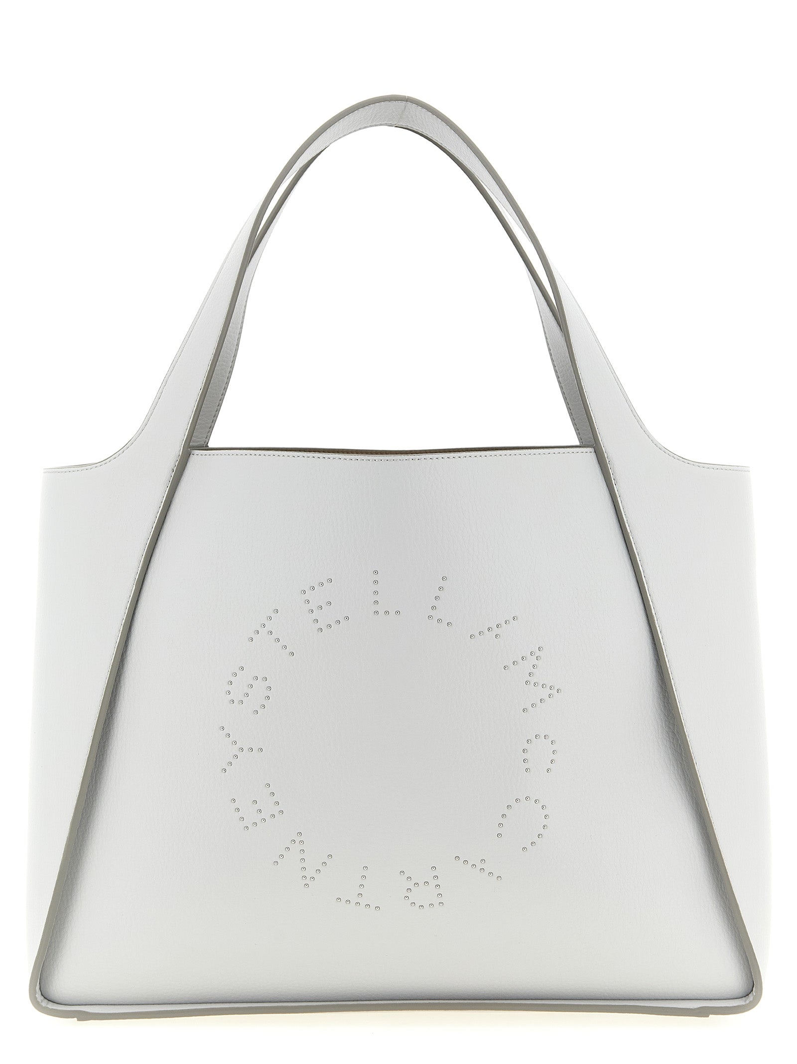 Gray Polyamide Logo Tote Bag