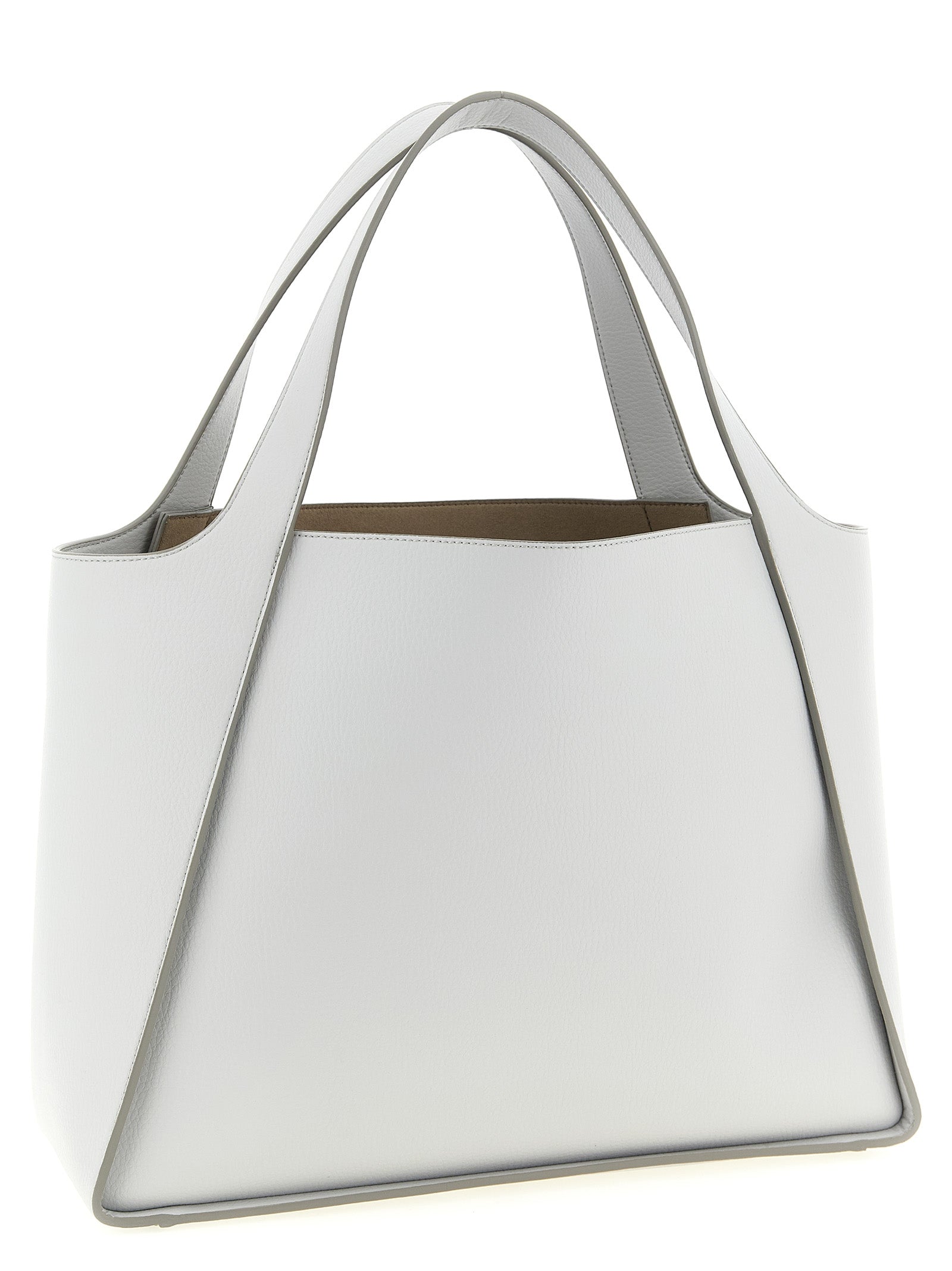 Gray Polyamide Logo Tote Bag