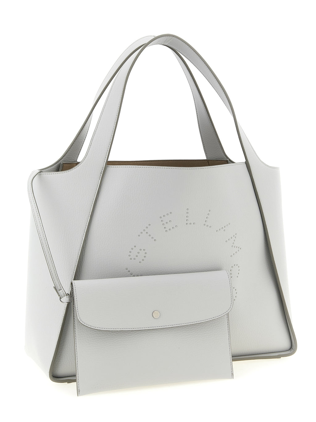 Gray Polyamide Logo Tote Bag