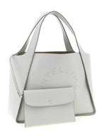 Gray Polyamide Logo Tote Bag