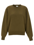 Green Cotton Sweatshirt with Tone‑On‑Tone Cassandre Embroidery
