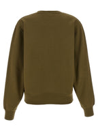 Green Cotton Sweatshirt with Tone‑On‑Tone Cassandre Embroidery