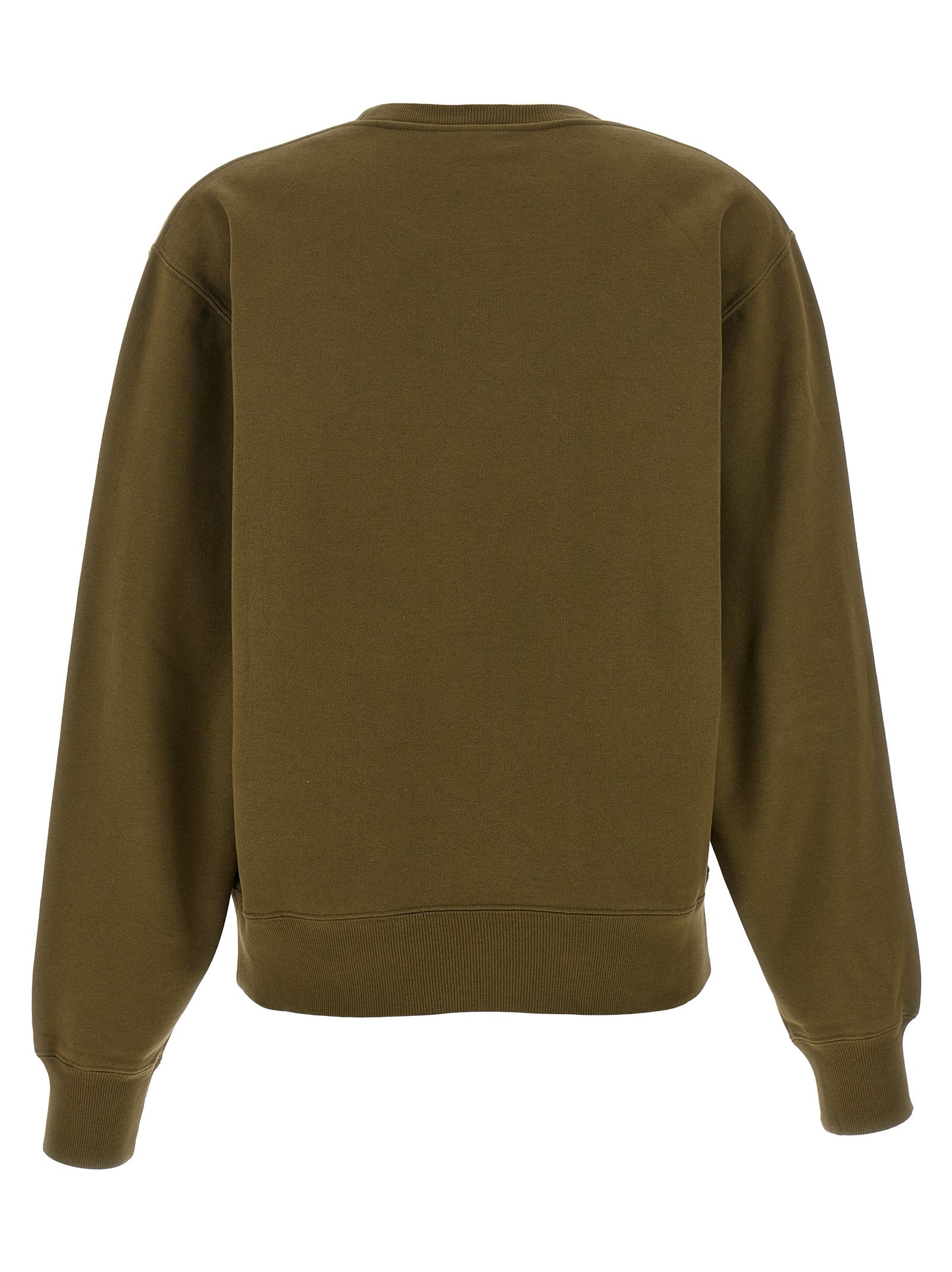 Green Cotton Sweatshirt with Tone‑On‑Tone Cassandre Embroidery