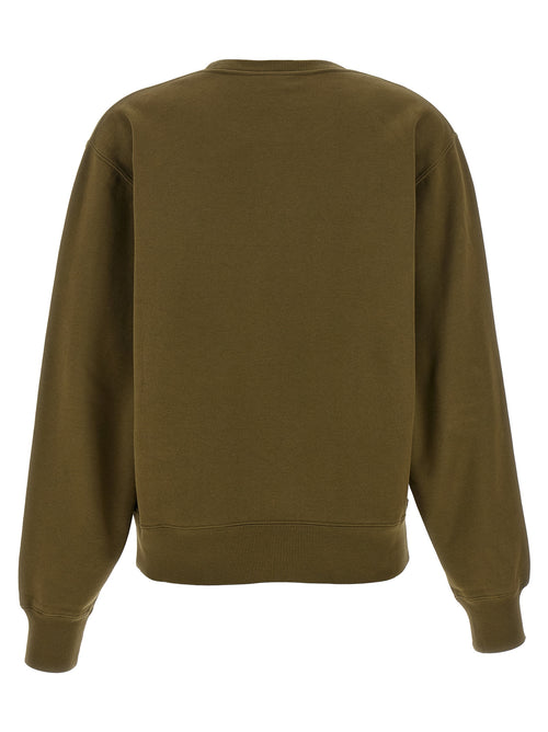 Green Cotton Sweatshirt with Tone‑On‑Tone Cassandre Embroidery