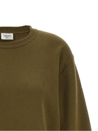 Green Cotton Sweatshirt with Tone‑On‑Tone Cassandre Embroidery