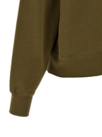 Green Cotton Sweatshirt with Tone‑On‑Tone Cassandre Embroidery
