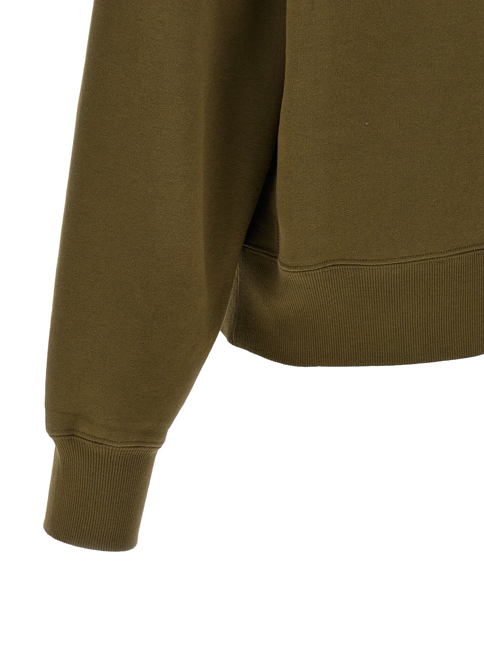 Green Cotton Sweatshirt with Tone‑On‑Tone Cassandre Embroidery