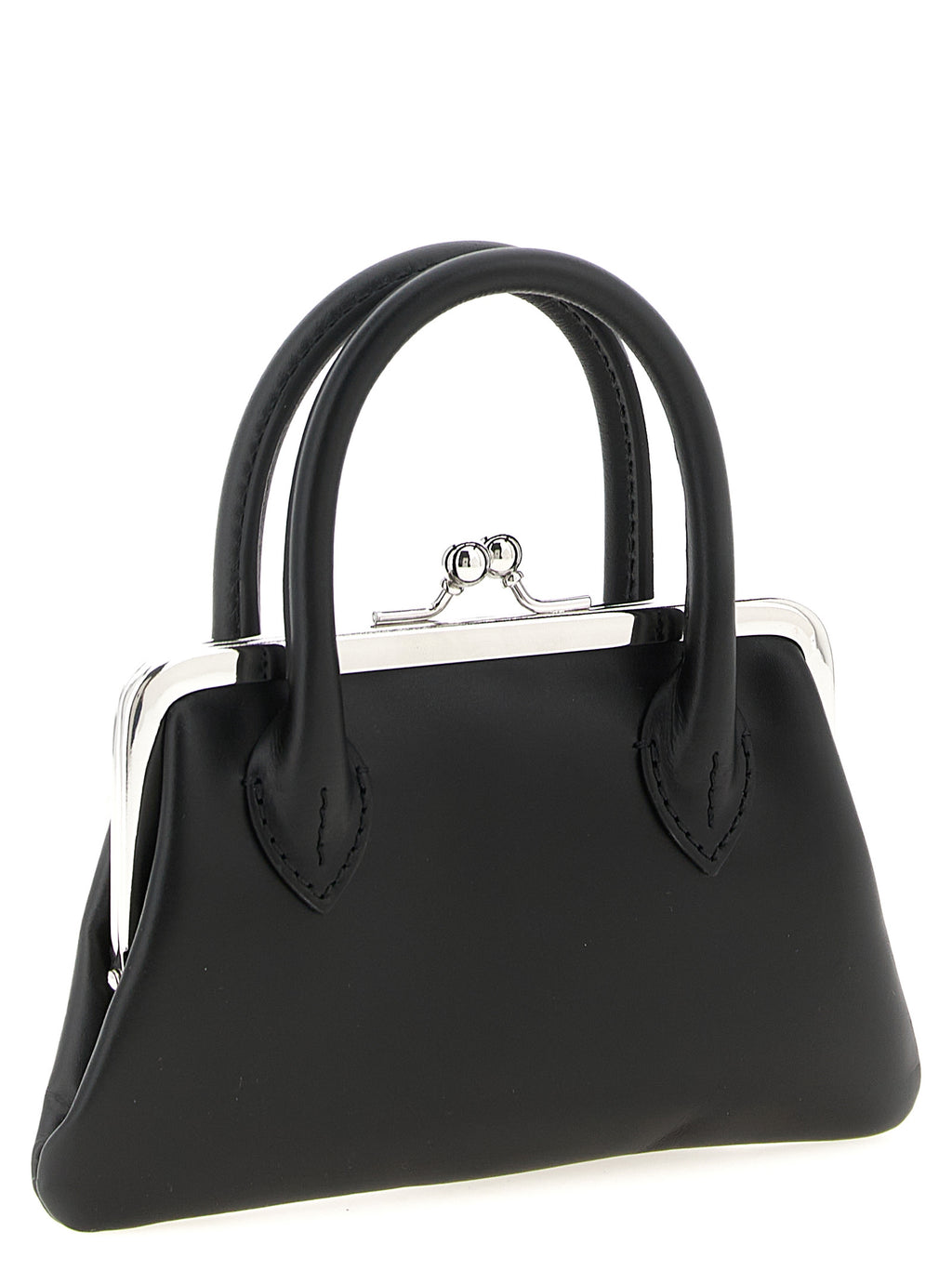 Black Cowhide Claps Handle Cardholder